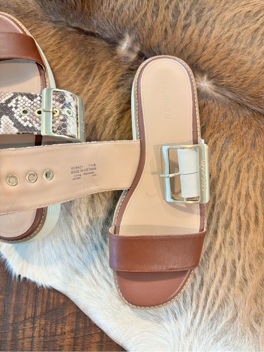 COLE HAAN Original Grand Platform Sandal Sandollar Snake Print - Picture 7 of 9